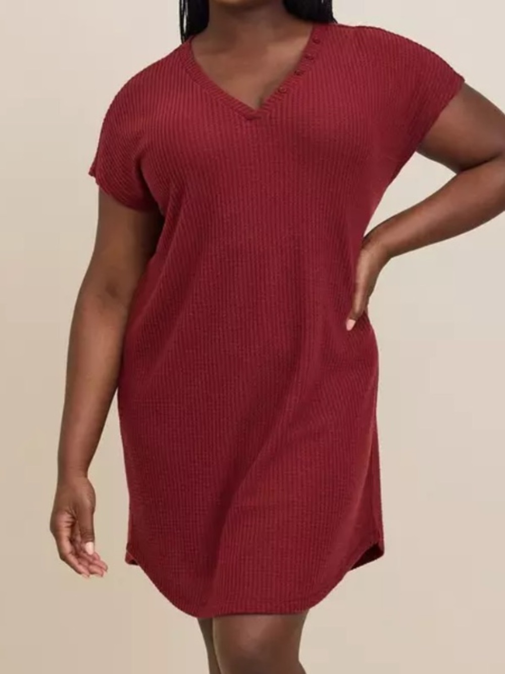 Torrid Super Soft Plush Waffle Henley Lounge Gown